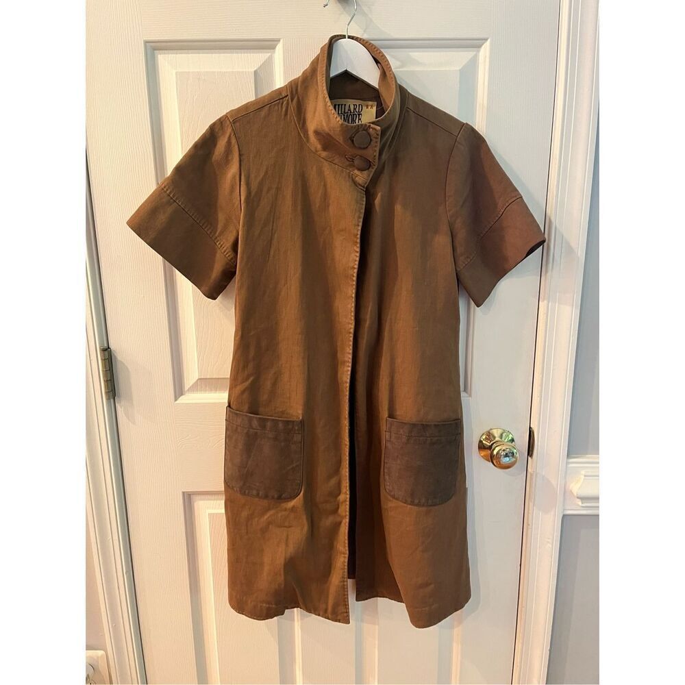 Millard Fillmore X Anthropologie Olive Drab Linen Blend Jacket sz S EUC